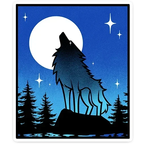 🌕 Стикер «Волчара» для Telegram