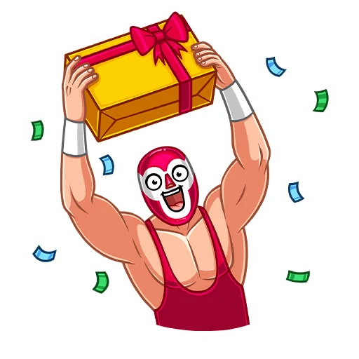 🥳 Стикер «Лучадор Бобо» для Telegram