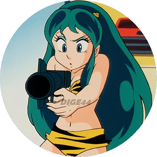 🔫 Стикер «URUSEI YATSURA LAMU&; LUM PHOTO-CIRCLE» для Telegram