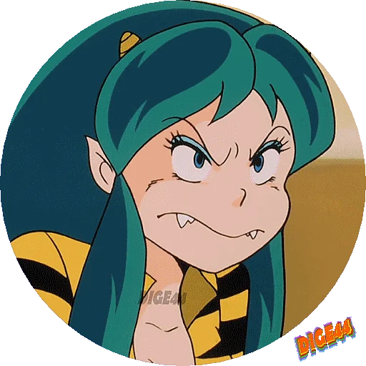 😡 Стикер «URUSEI YATSURA LAMU&; LUM PHOTO-CIRCLE» для Telegram