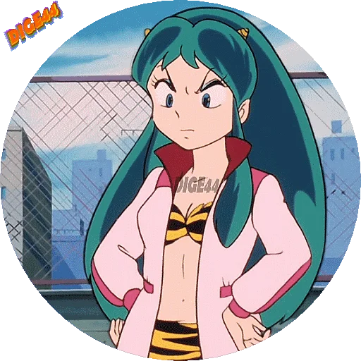 😠 Стикер «URUSEI YATSURA LAMU&; LUM PHOTO-CIRCLE» для Telegram