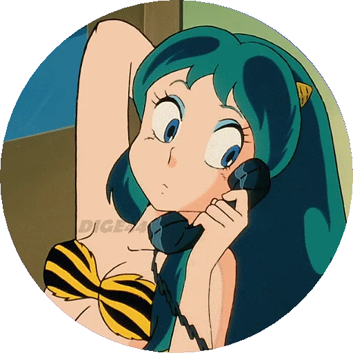 ☎️ Стикер «URUSEI YATSURA LAMU&; LUM PHOTO-CIRCLE» для Telegram