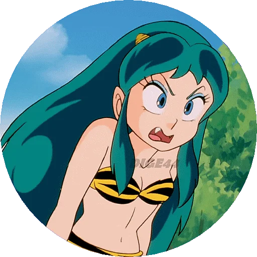 😾 Стикер «URUSEI YATSURA LAMU&; LUM PHOTO-CIRCLE» для Telegram