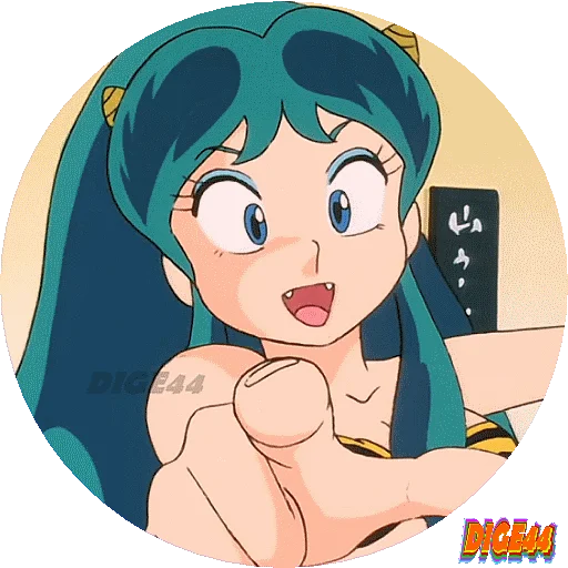 👈 Стикер «URUSEI YATSURA LAMU&; LUM PHOTO-CIRCLE» для Telegram