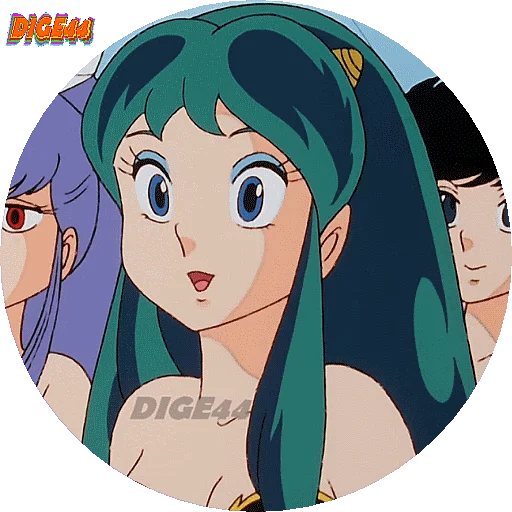 😆 Стикер «URUSEI YATSURA LAMU&; LUM PHOTO-CIRCLE» для Telegram