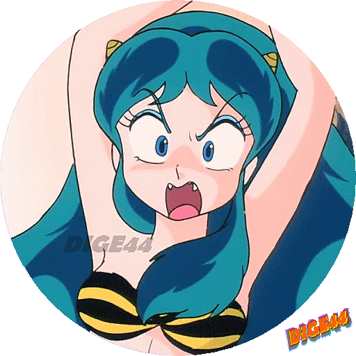 👿 Стикер «URUSEI YATSURA LAMU&; LUM PHOTO-CIRCLE» для Telegram