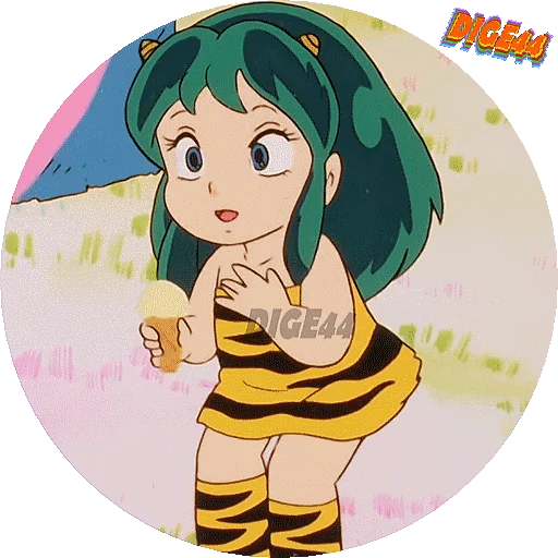 🍦 Стикер «URUSEI YATSURA LAMU&; LUM PHOTO-CIRCLE» для Telegram