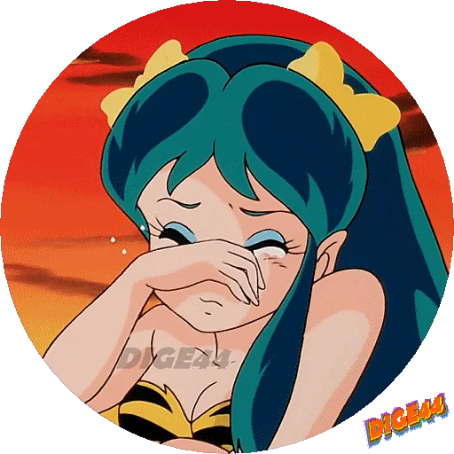 😢 Стикер «URUSEI YATSURA LAMU&; LUM PHOTO-CIRCLE» для Telegram