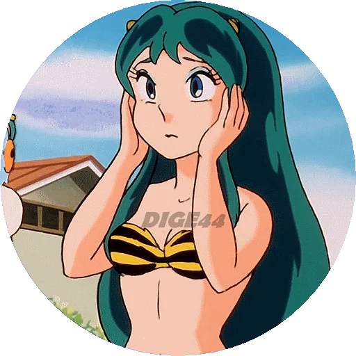 👂 Стикер «URUSEI YATSURA LAMU&; LUM PHOTO-CIRCLE» для Telegram
