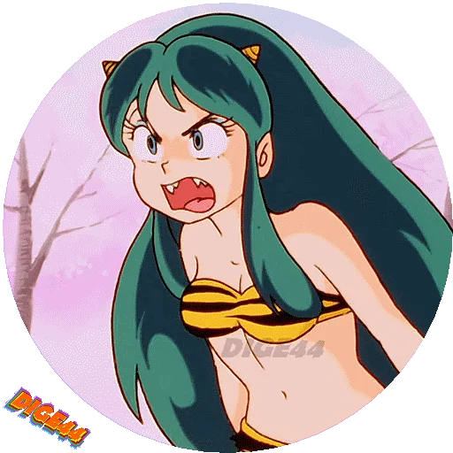 🤬 Стикер «URUSEI YATSURA LAMU&; LUM PHOTO-CIRCLE» для Telegram