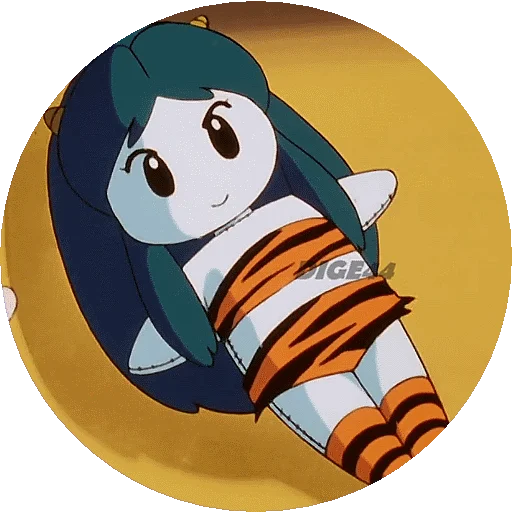 🪆 Стикер «URUSEI YATSURA LAMU&; LUM PHOTO-CIRCLE» для Telegram