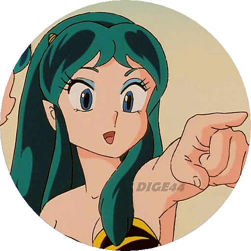 🙃 Стикер «URUSEI YATSURA LAMU&; LUM PHOTO-CIRCLE» для Telegram