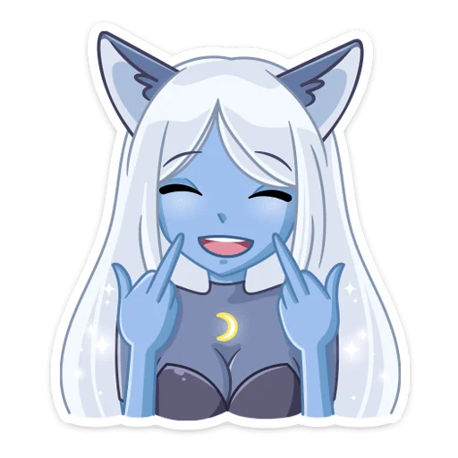 🖕 Стикер «Лунная Мелани» для Telegram
