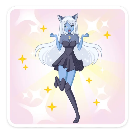 💃 Стикер «Лунная Мелани» для Telegram