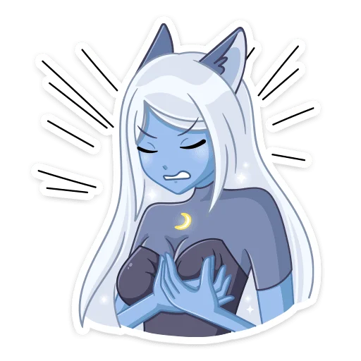 😔 Стикер «Лунная Мелани» для Telegram