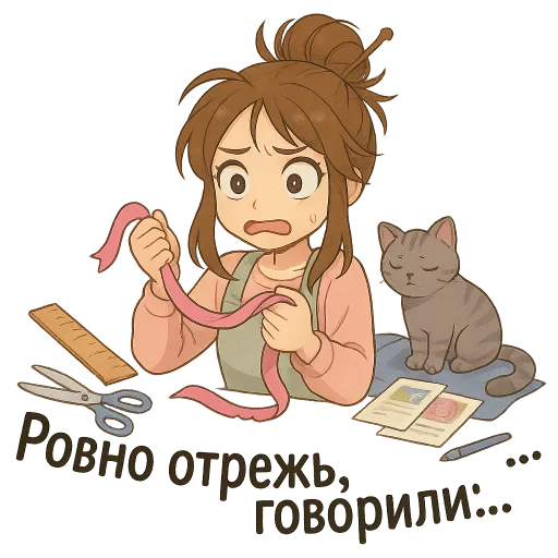 😍 Стикер «Любаша рукодельница» для Telegram