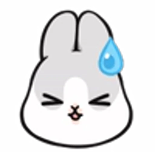 😓 Эмодзи «Machiko Rabbit Emoji» для Telegram