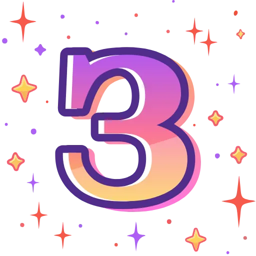 Стикер 9 magic orange ABC