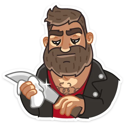 🔪 Стикер «Макс - Брутальный снаружи, добрый внутри&;» для Telegram
