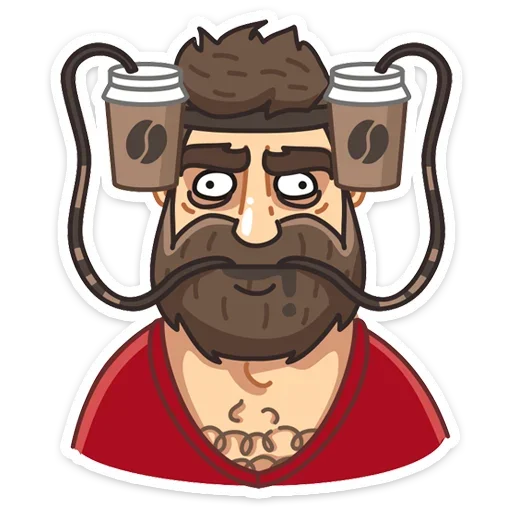 ☕️ Стикер «Макс - Брутальный снаружи, добрый внутри&;» для Telegram