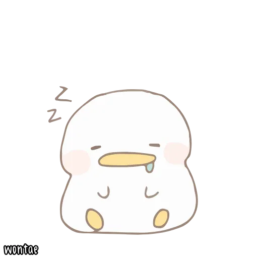 ☁️ Стикер «말랑오리 꾸왁» для Telegram