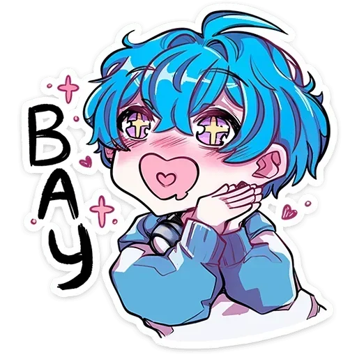 🥰 Стикер «Малин тян и Джем кун» для Telegram