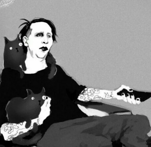 😼 Стикер «M.Manson» для Telegram