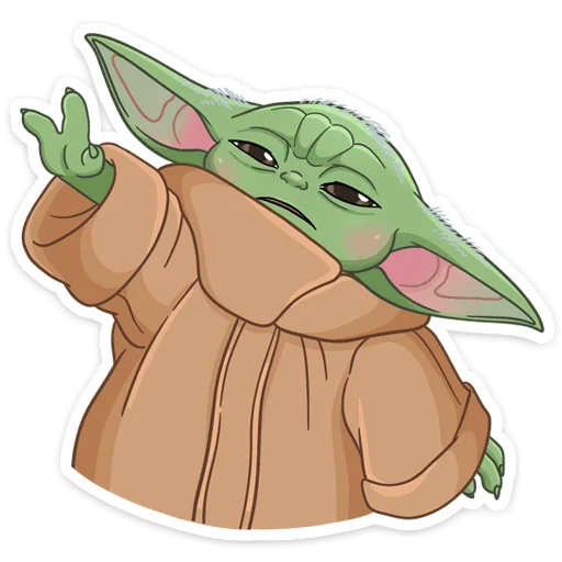 🙅‍♂️ Стикер «Мандалорец Малыш» для Telegram