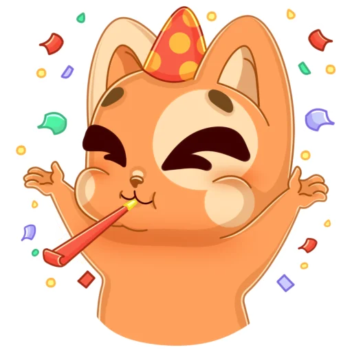 🥳 Стикер «Мандариновый кот» для Telegram