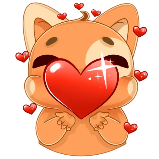 ❤️ Стикер «Мандариновый кот» для Telegram
