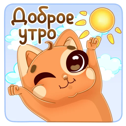 🌞 Стикер «Мандариновый кот» для Telegram