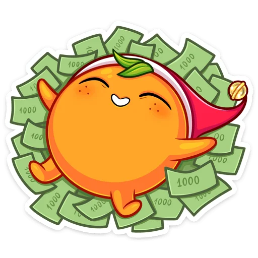 🤑 Стикер «Мандаринка» для Telegram