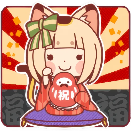 🪆 Стикер «Манэкинэко тян» для Telegram