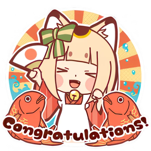 😄 Стикер «Манэкинэко тян» для Telegram