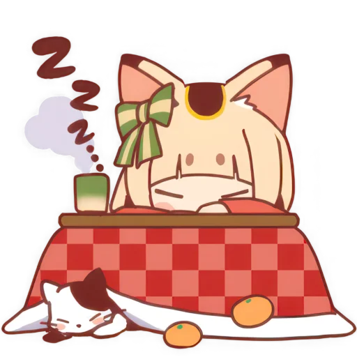 😴 Стикер «Манэкинэко тян» для Telegram