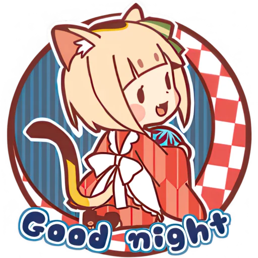 😴 Стикер «Манэкинэко тян» для Telegram