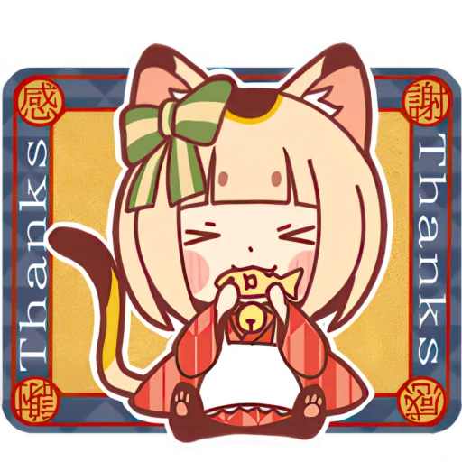 😋 Стикер «Манэкинэко тян» для Telegram
