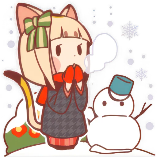 ☃ Стикер «Манэкинэко тян» для Telegram
