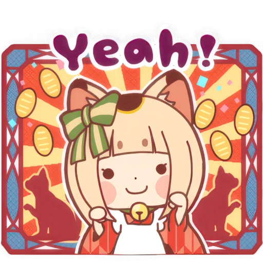 💃 Стикер «Манэкинэко тян» для Telegram