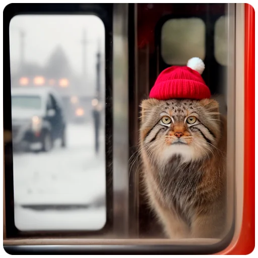 🚍 Стикер «Winter Manul» для Telegram