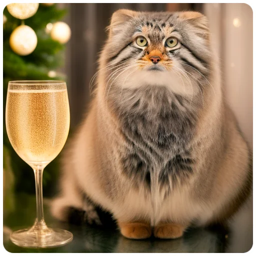🍾 Стикер «Winter Manul» для Telegram