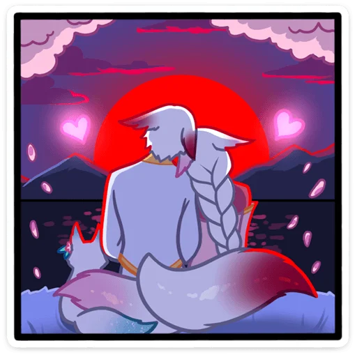 🌅 Стикер «Арт - Мари и Хидэ» для Telegram