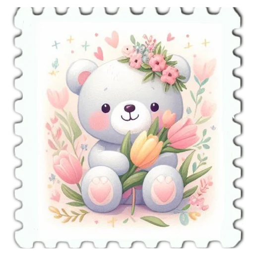 🐻 Стикер «марки» для Telegram