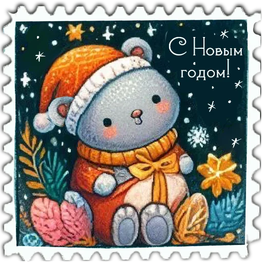 🎄 Стикер «марки» для Telegram