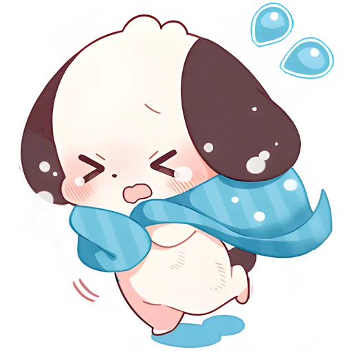 😭 Стикер «Зимние Маро и Коро» для Telegram