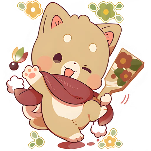 😉 Стикер «Зимние Маро и Коро» для Telegram