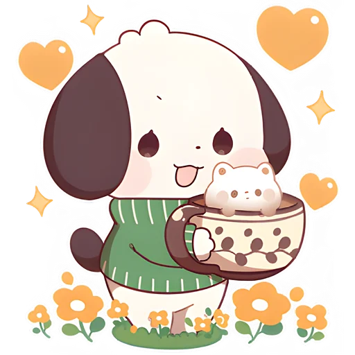 ☕ Стикер «Зимние Маро и Коро» для Telegram