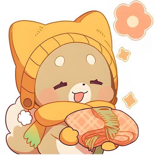 🤗 Стикер «Зимние Маро и Коро» для Telegram