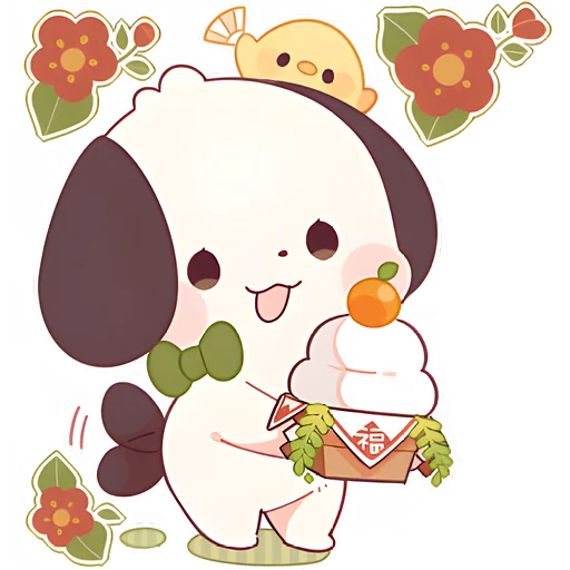 🧁 Стикер «Зимние Маро и Коро» для Telegram