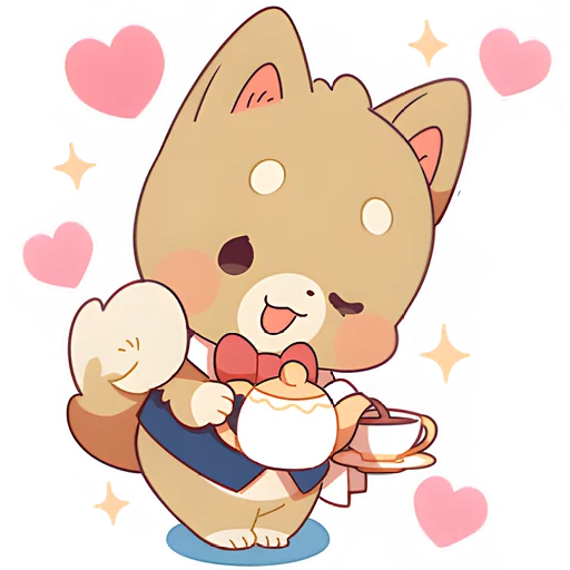 ☕ Стикер «Зимние Маро и Коро» для Telegram